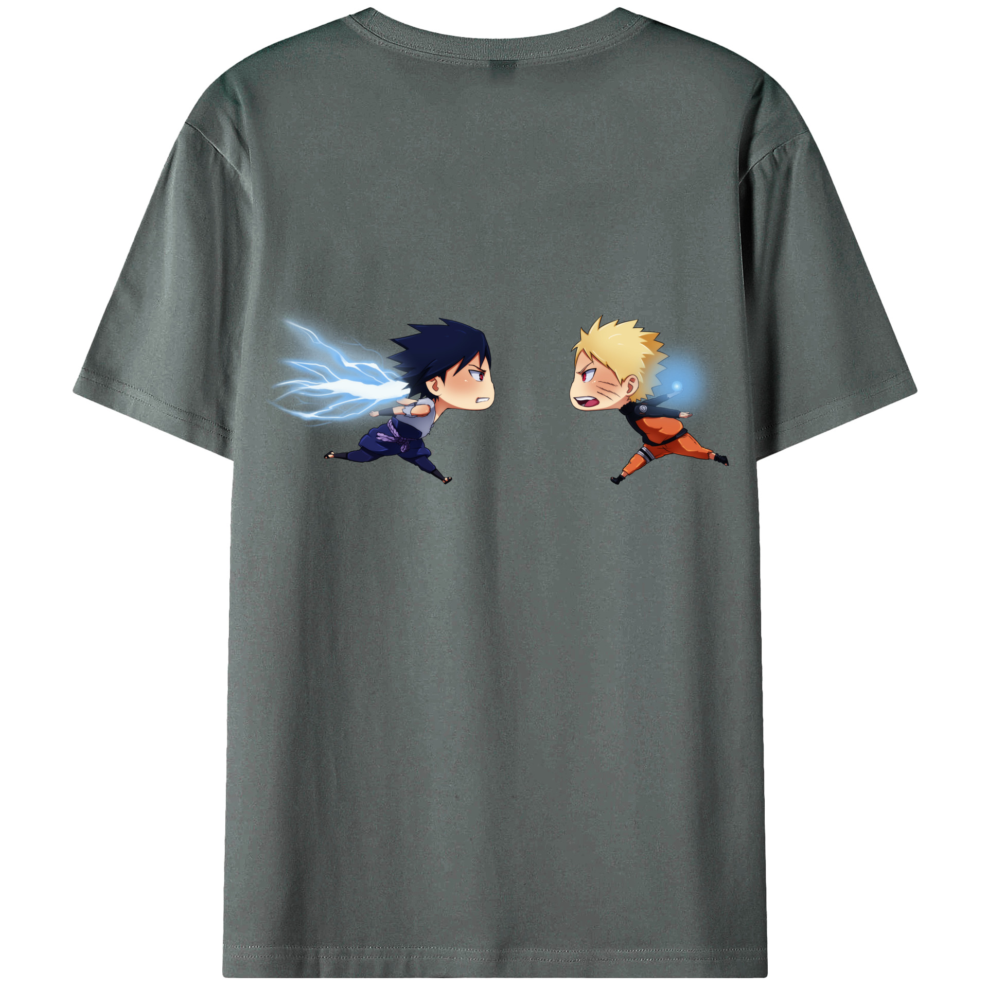（画像用） NARUTO -ナルト- うずまき ナルト Uzumaki Naruto 綿100％ メンズ半袖Tシャツ（バックプリント） 通気性